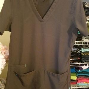 XS chocolate brown med couture energy scrub tops